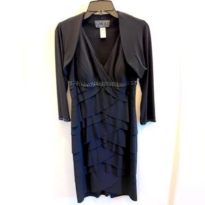 Black cocktail dress with jacket